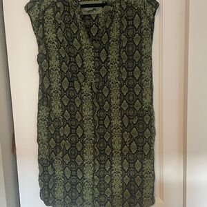 Green Snake Print Shift Dress